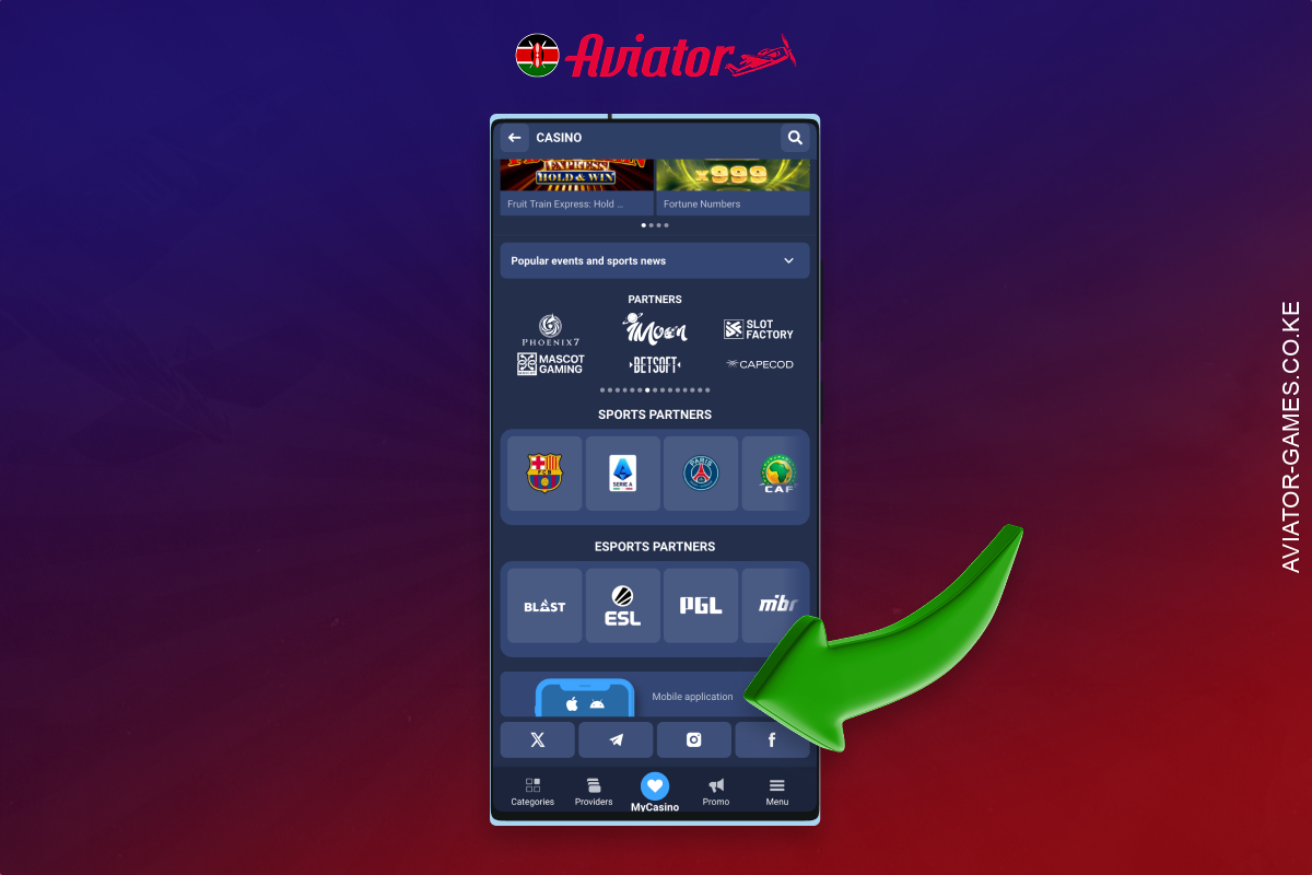 To download the Aviator app you should visit the official casino site and go to the section with applications