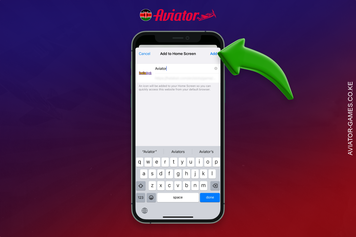 Rename the Aviator application if necessary and click Add
