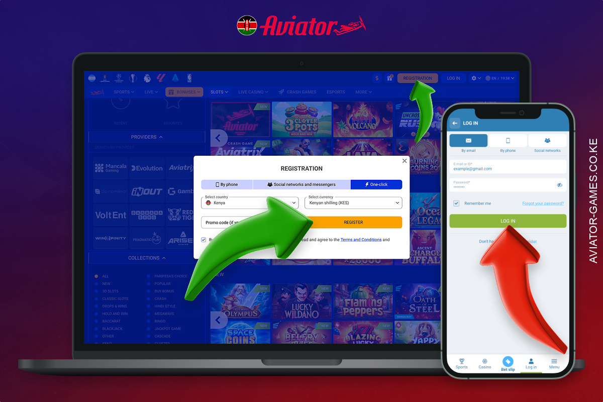 In order to start playing Aviator for real money, a user from Kenya needs to register at the casino and log into their account